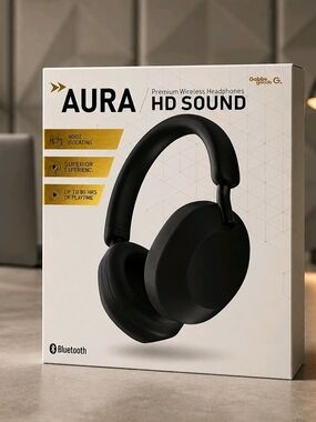 AURA HD Sound Wireless Headphones - Black